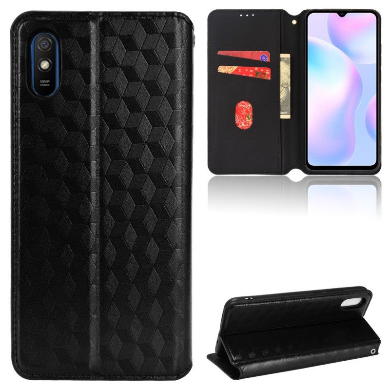 Puhelinkuoret Xiaomi Redmi 9A Kotelot Flip Diamond Leather Effect