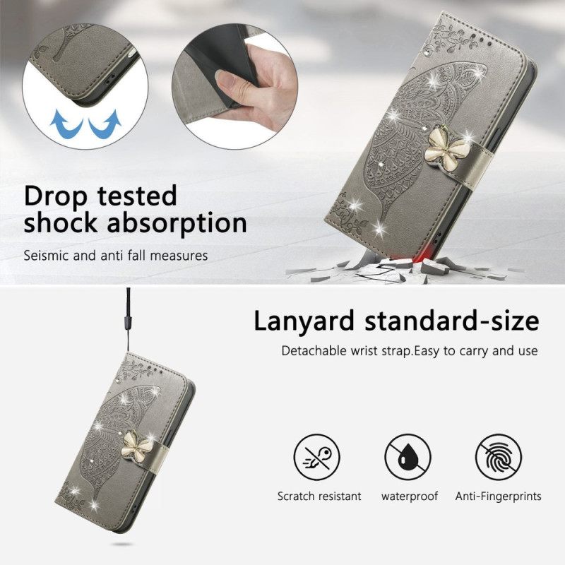 Kotelot Xiaomi 17 Pro 3d-perhonen Ja Strassit