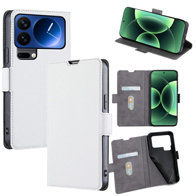 Kotelot Xiaomi 17 Pro Keinonahkaa Kaksoislukolla Suojakuori