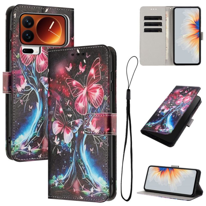 Nahkakotelo Xiaomi 17 Pro Perhospuu