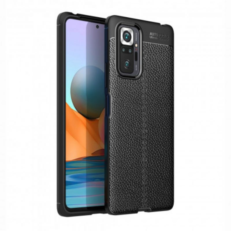 Case Xiaomi Redmi Note 10 Pro Nahkaefekti Litsi Kaksinkertainen Linja