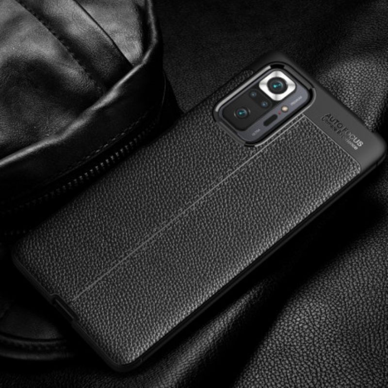 Case Xiaomi Redmi Note 10 Pro Nahkaefekti Litsi Kaksinkertainen Linja