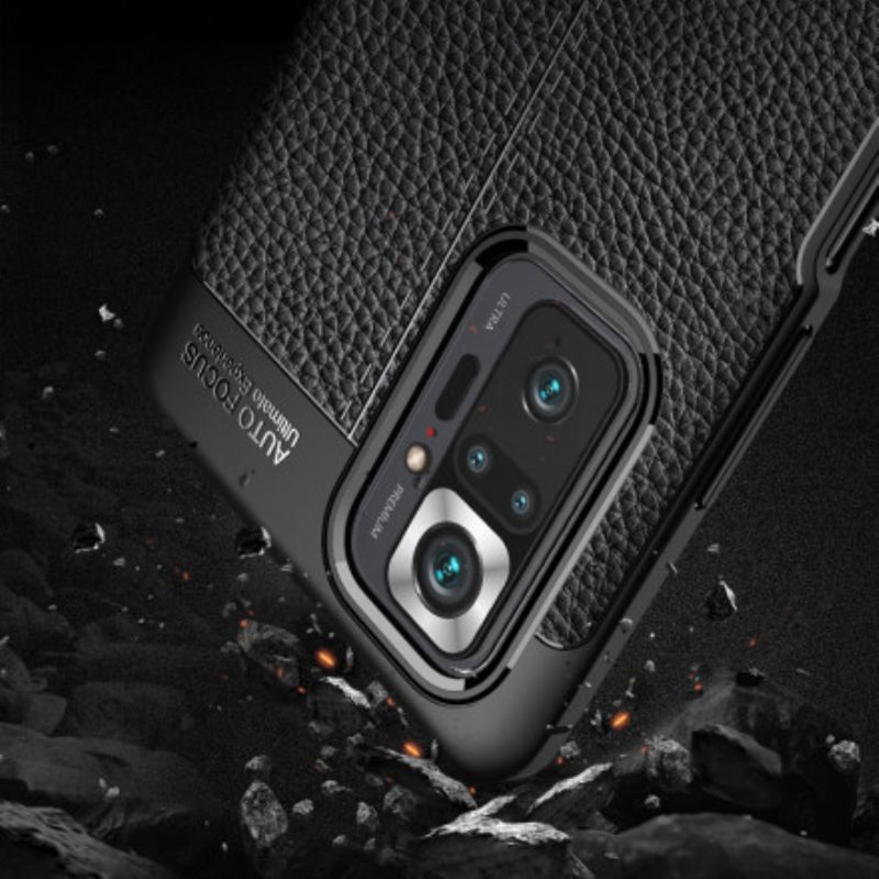 Case Xiaomi Redmi Note 10 Pro Nahkaefekti Litsi Kaksinkertainen Linja
