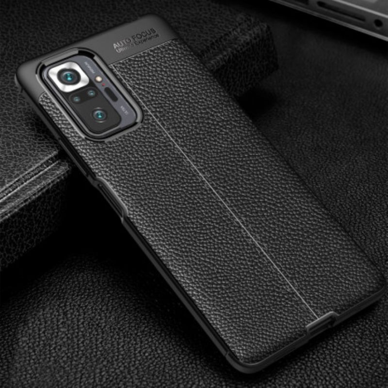 Case Xiaomi Redmi Note 10 Pro Nahkaefekti Litsi Kaksinkertainen Linja