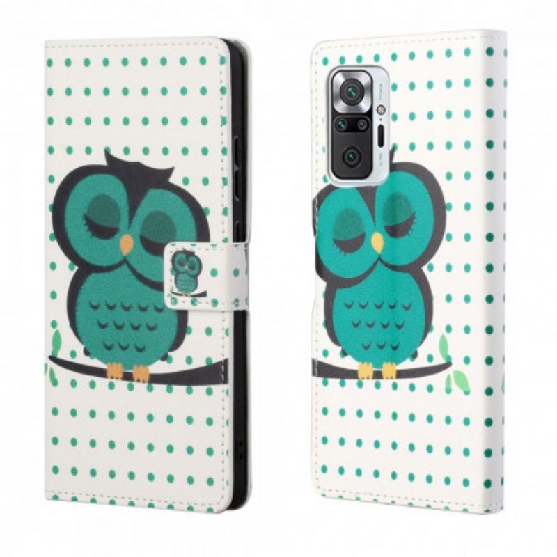 Flip Case Xiaomi Redmi Note 10 Pro Nukkuva Pöllö