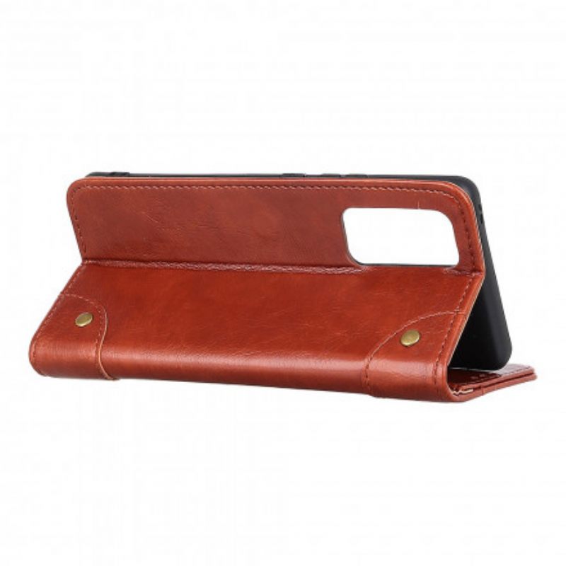 Flip Case Xiaomi Redmi Note 10 Pro Style Nappan Nahkaiset Vintage-niitit
