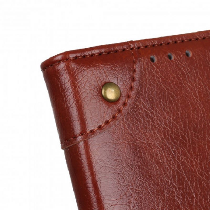 Flip Case Xiaomi Redmi Note 10 Pro Style Nappan Nahkaiset Vintage-niitit