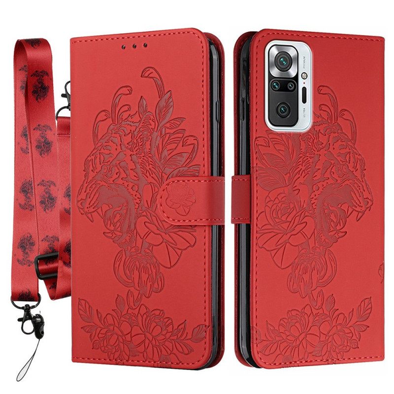 Kotelot Xiaomi Redmi Note 10 Pro Suojaketju Kuori Tiger Baroque Strap