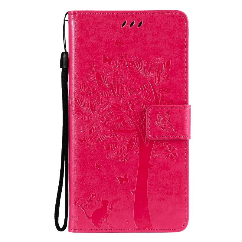 Kotelot Xiaomi Redmi Note 10 Pro Suojaketju Kuori Tree And Strappy Cat