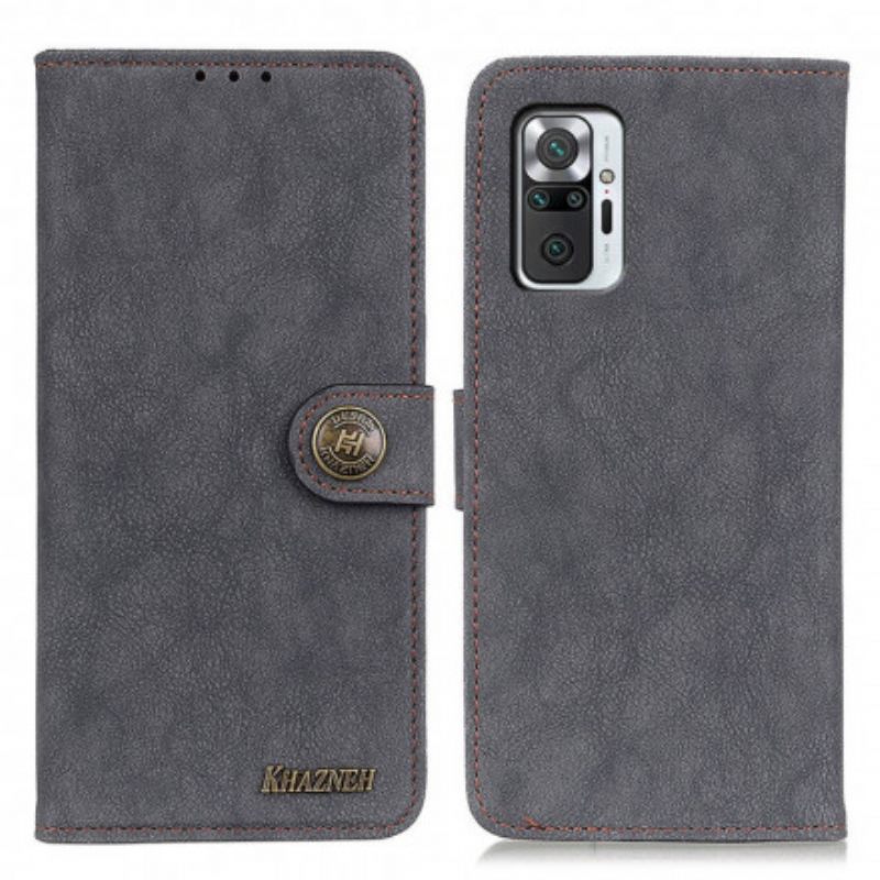 Nahkakotelo Xiaomi Redmi Note 10 Pro Retro Haljasnahka Khazneh