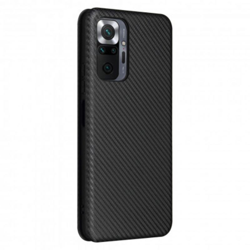 Puhelinkuoret Xiaomi Redmi Note 10 Pro Kotelot Flip Hiilikuitu Tukirenkaalla