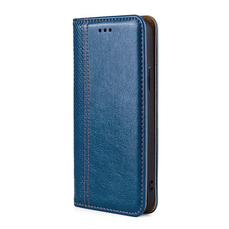 Puhelinkuoret Xiaomi Redmi Note 10 Pro Kotelot Flip Litchi Haljasnahan Ompeleet