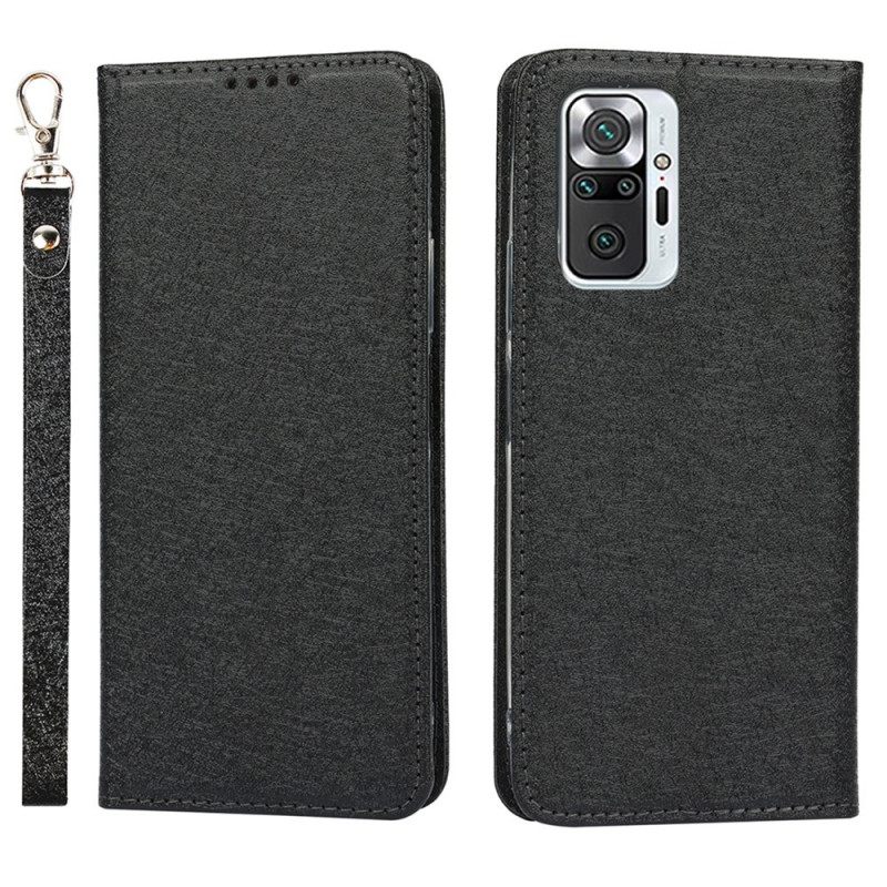 Puhelinkuoret Xiaomi Redmi Note 10 Pro Kotelot Flip Pehmeä Nahkatyyli Hihnalla
