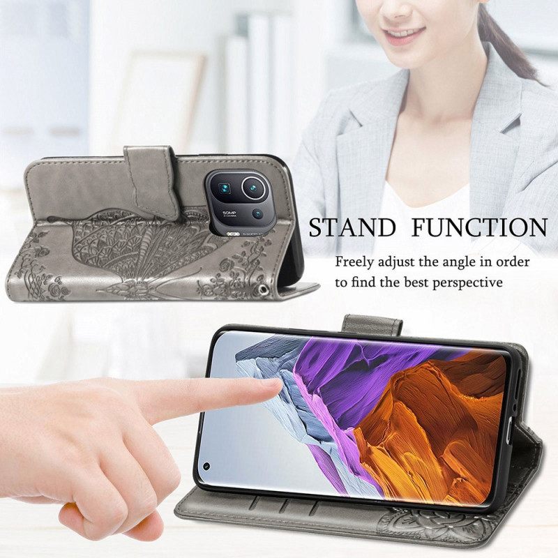 Flip Case Xiaomi Mi 11 Pro Half Butterflies