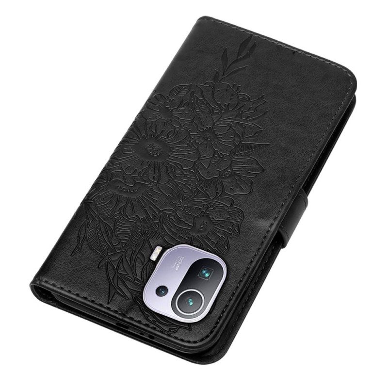 Kotelot Xiaomi Mi 11 Pro Butterfly Design Kaulanauhalla