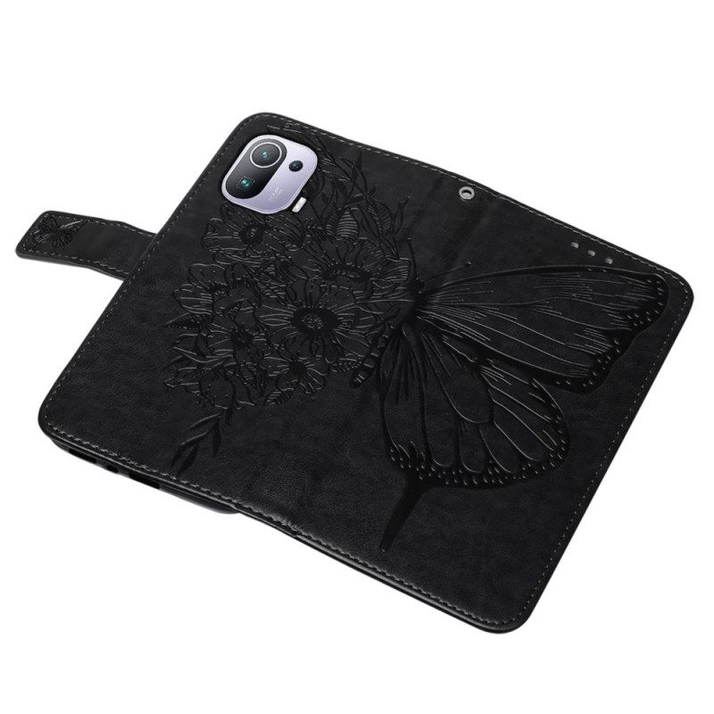 Kotelot Xiaomi Mi 11 Pro Butterfly Design Kaulanauhalla