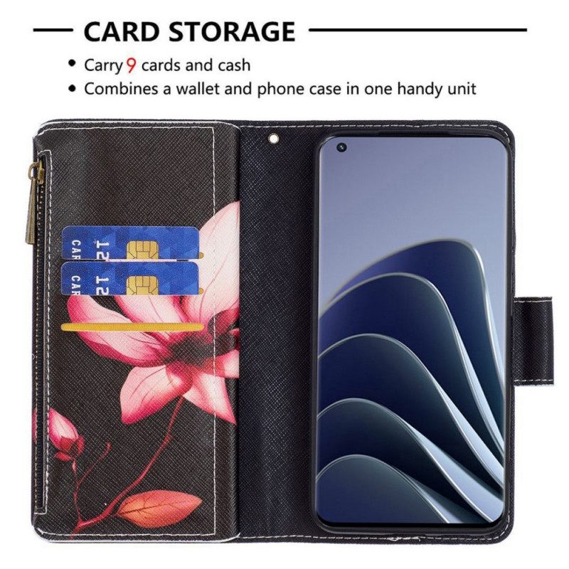 Flip Case OnePlus 10 Pro 5G Flower Vetoketjullinen Tasku