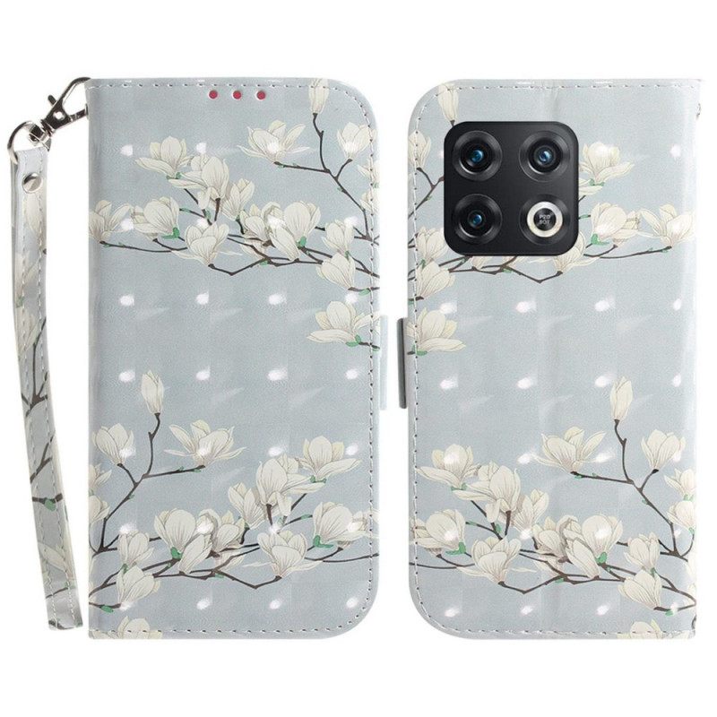 Flip Case OnePlus 10 Pro 5G Suojaketju Kuori Strap Branches