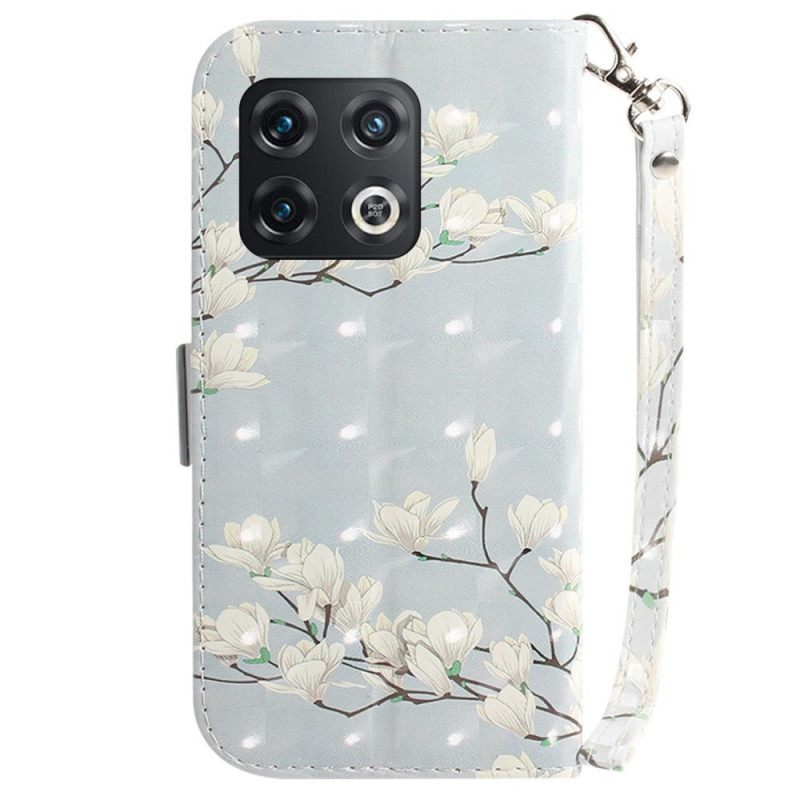 Flip Case OnePlus 10 Pro 5G Suojaketju Kuori Strap Branches
