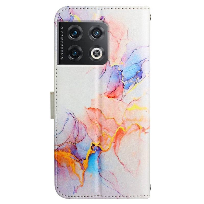 Flip Case OnePlus 10 Pro 5G Suojaketju Kuori Strip Marble