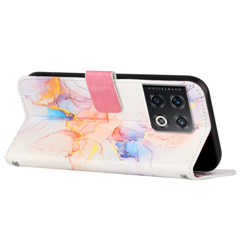Flip Case OnePlus 10 Pro 5G Suojaketju Kuori Strip Marble