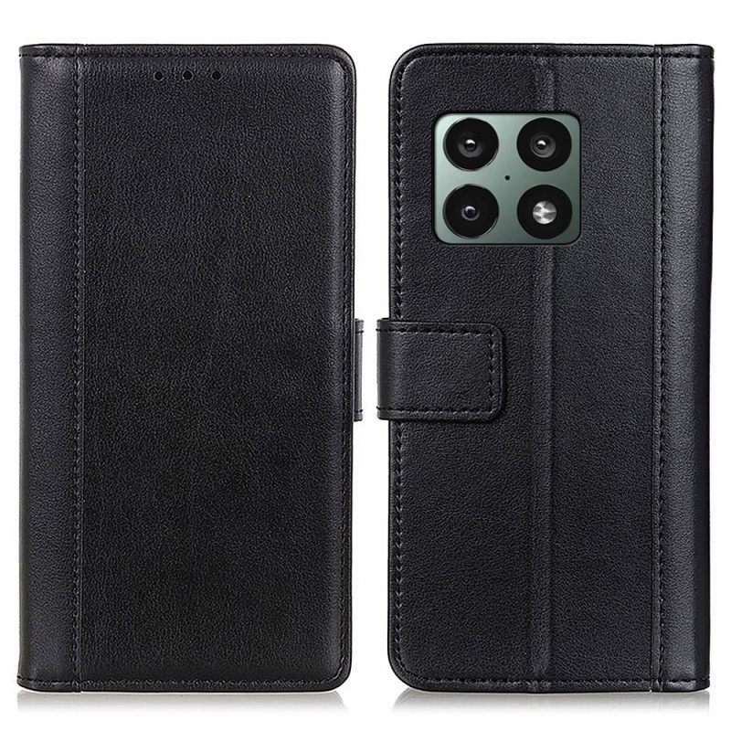 Flip Case OnePlus 10 Pro 5G Värillinen Versio Nahkaefekti