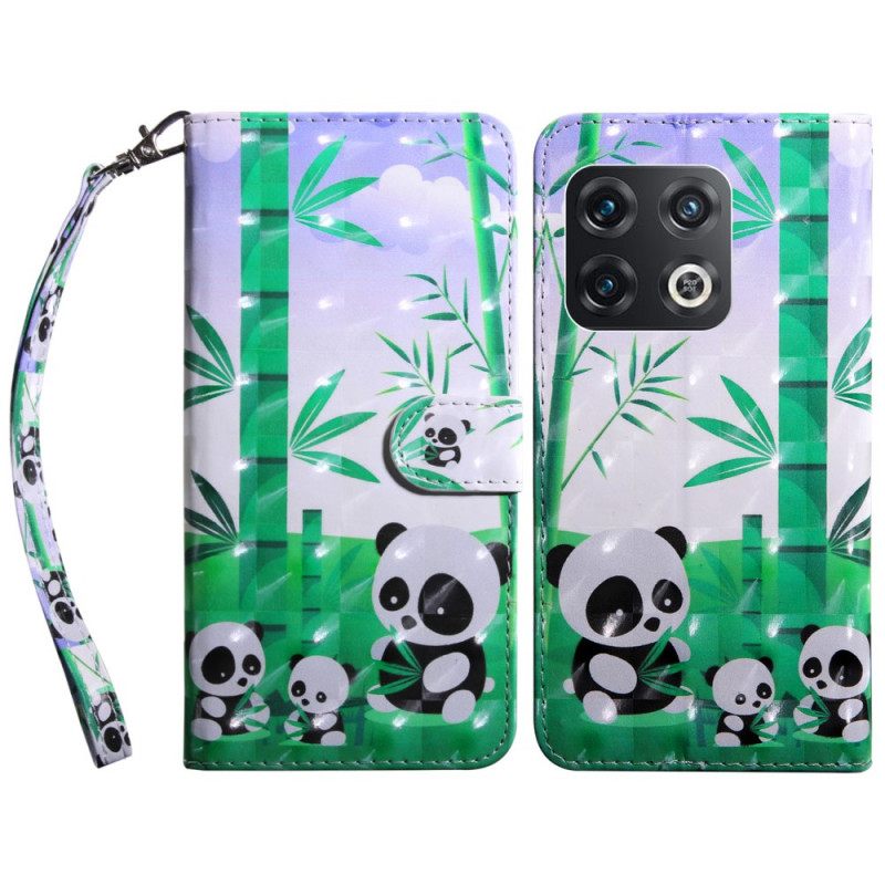Kotelot OnePlus 10 Pro 5G Suojaketju Kuori Pandas Lanyardissa