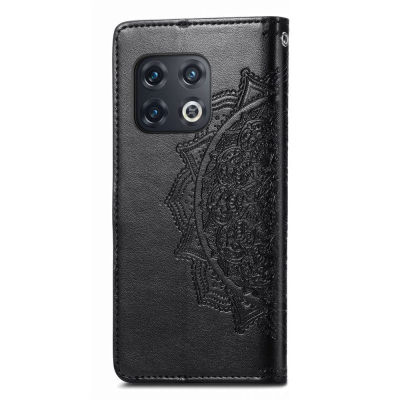 Nahkakotelo OnePlus 10 Pro 5G Suojaketju Kuori Mandala Tribal Strappy