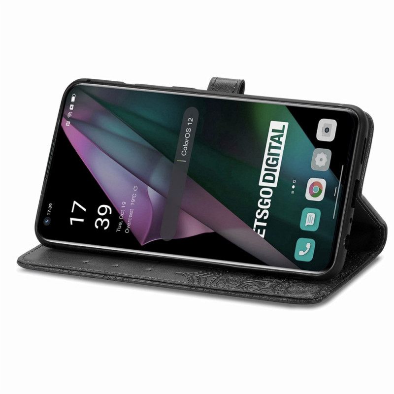 Nahkakotelo OnePlus 10 Pro 5G Suojaketju Kuori Mandala Tribal Strappy