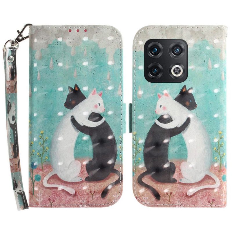 Nahkakotelo OnePlus 10 Pro 5G Suojaketju Kuori Thong Cats