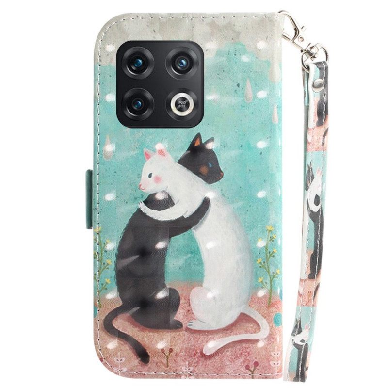 Nahkakotelo OnePlus 10 Pro 5G Suojaketju Kuori Thong Cats