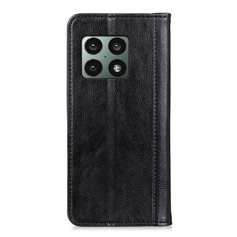 Puhelinkuoret OnePlus 10 Pro 5G Kotelot Flip Värillinen Litchin Nahkaversio