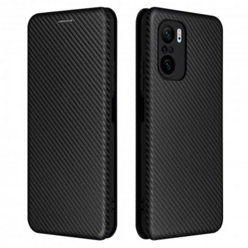 Puhelinkuoret Xiaomi Mi 11i 5G / Poco F3 Kotelot Flip Hiilikuitu Tukirenkaalla