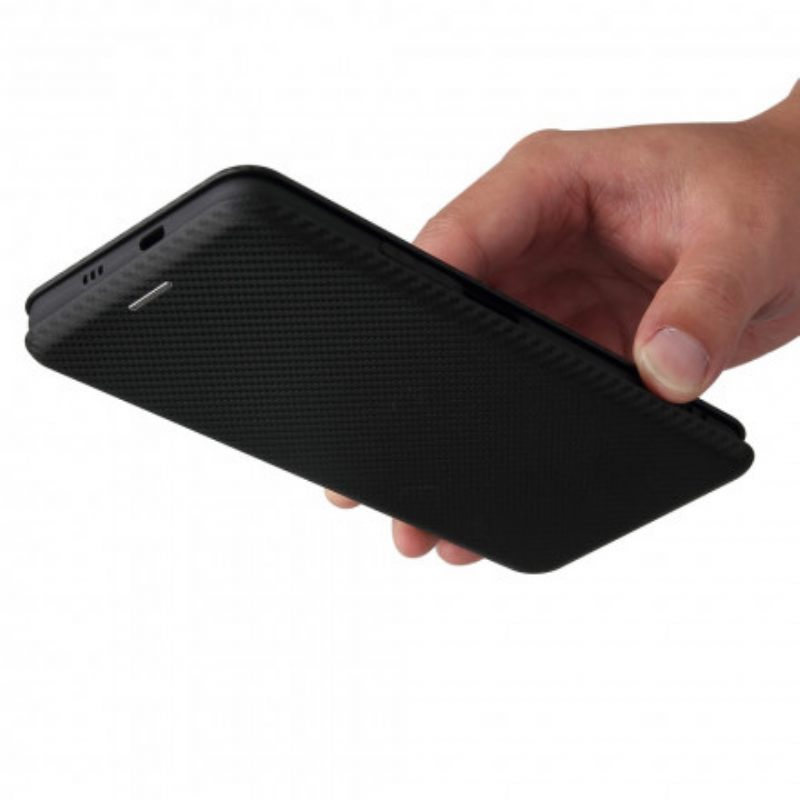 Puhelinkuoret Xiaomi Mi 11i 5G / Poco F3 Kotelot Flip Hiilikuitu Tukirenkaalla