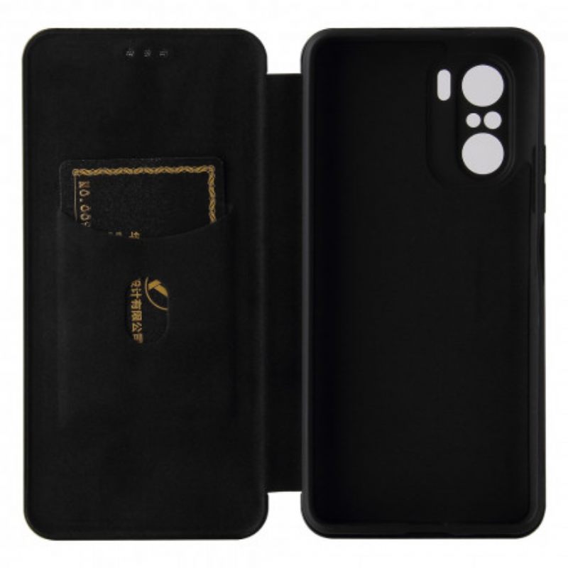 Puhelinkuoret Xiaomi Mi 11i 5G / Poco F3 Kotelot Flip Hiilikuitu Tukirenkaalla