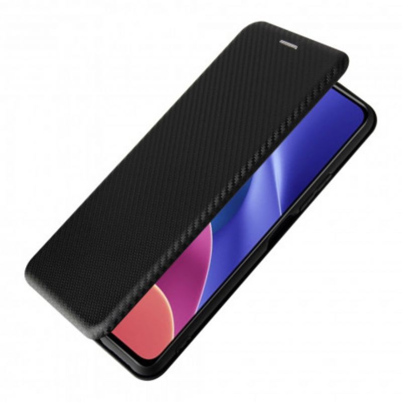 Puhelinkuoret Xiaomi Mi 11i 5G / Poco F3 Kotelot Flip Hiilikuitu Tukirenkaalla