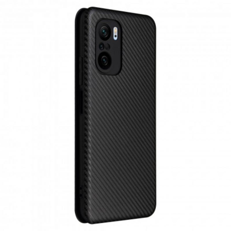 Puhelinkuoret Xiaomi Mi 11i 5G / Poco F3 Kotelot Flip Hiilikuitu Tukirenkaalla
