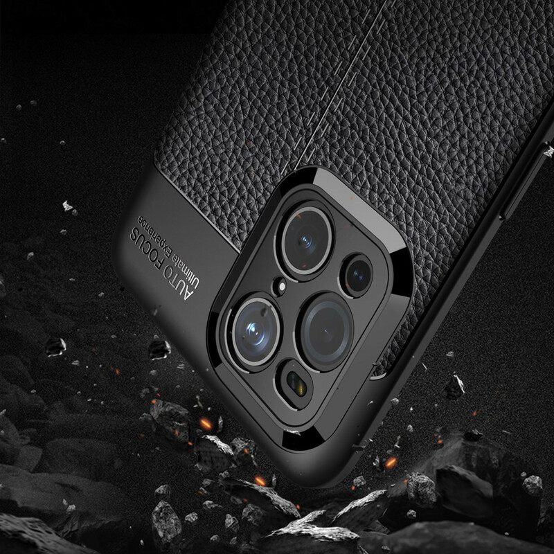 Case Oppo Find X3 / X3 Pro Double Line Litchi Leather Effect