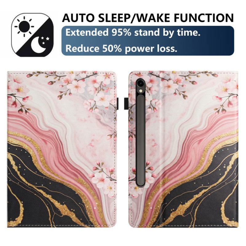 Kotelot Samsung Galaxy Tab S10 Fe Marmorikukkakuvio Suojakuori