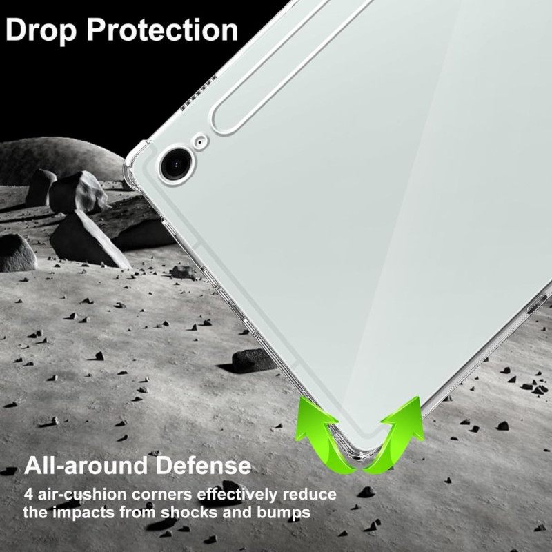 Kuori Samsung Galaxy Tab S10 Fe Läpinäkyvä Kahdella Karkaistulla Lasilla Varustetulla Näytönsuojalla