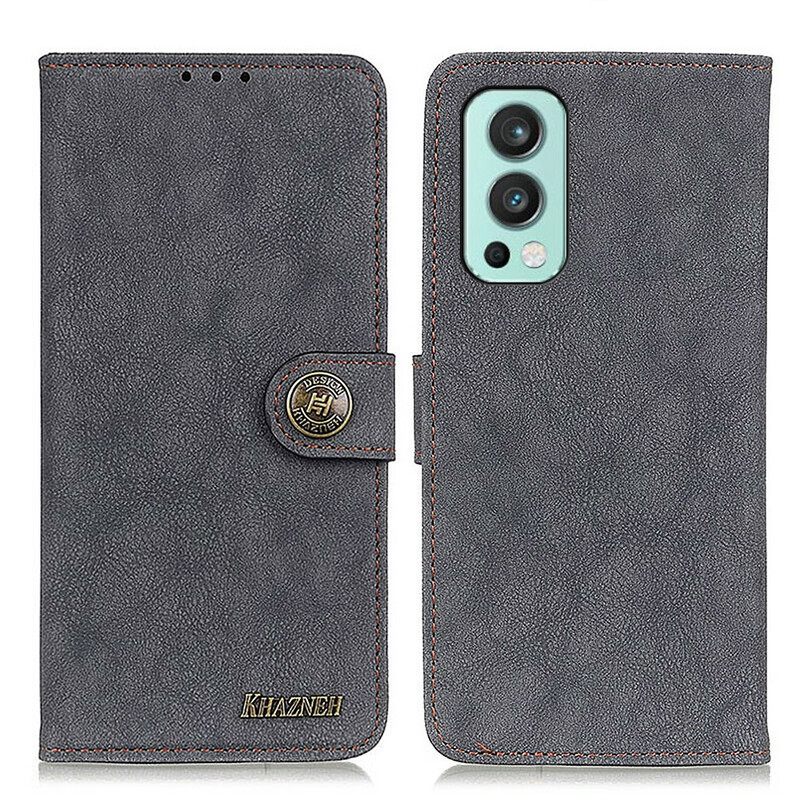 Flip Case OnePlus Nord 2 5G Faux Leather Split Retro Khazneh