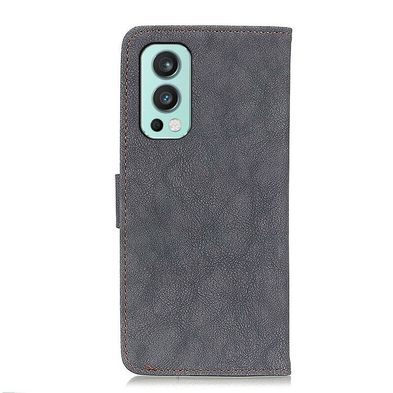 Flip Case OnePlus Nord 2 5G Faux Leather Split Retro Khazneh