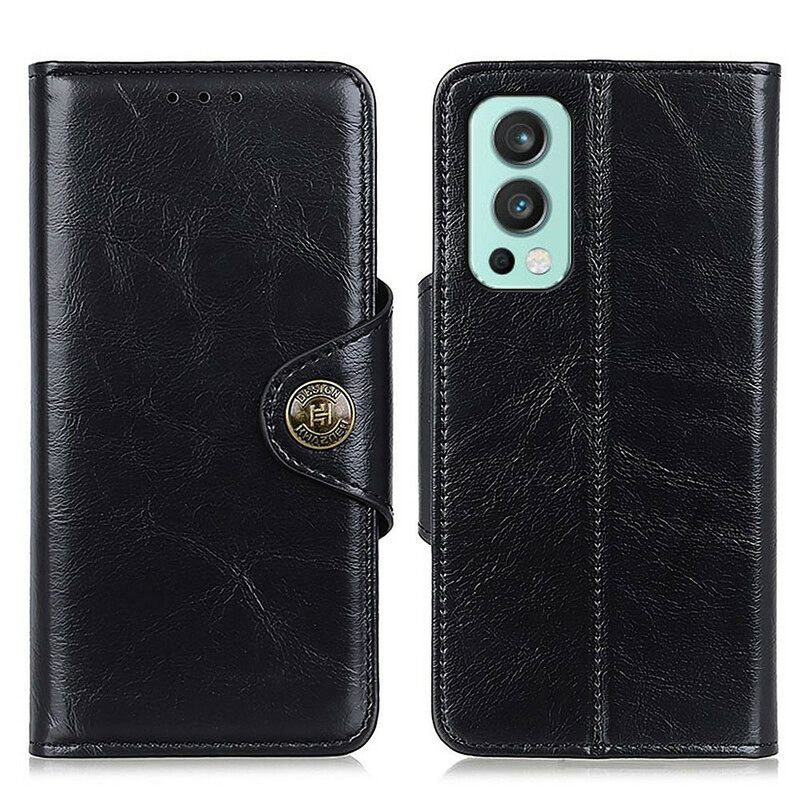 Kotelot OnePlus Nord 2 5G Tekonahkapatenttipainike