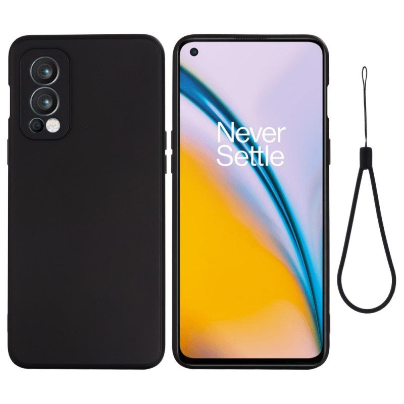 Kuori OnePlus Nord 2 5G Nestemäinen Silikoni Kaulanauhalla