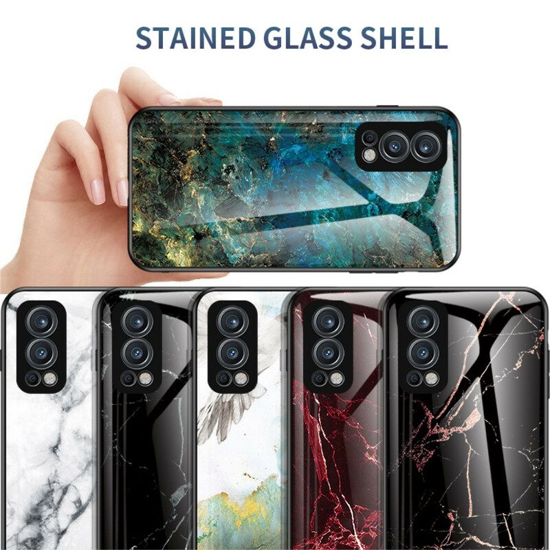Kuori OnePlus Nord 2 5G Tempered Glass Marble Colors