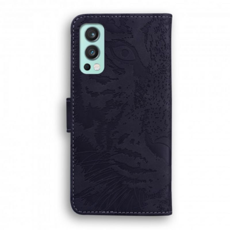 Nahkakotelo OnePlus Nord 2 5G Tiger Face Print