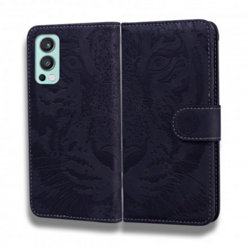 Nahkakotelo OnePlus Nord 2 5G Tiger Face Print