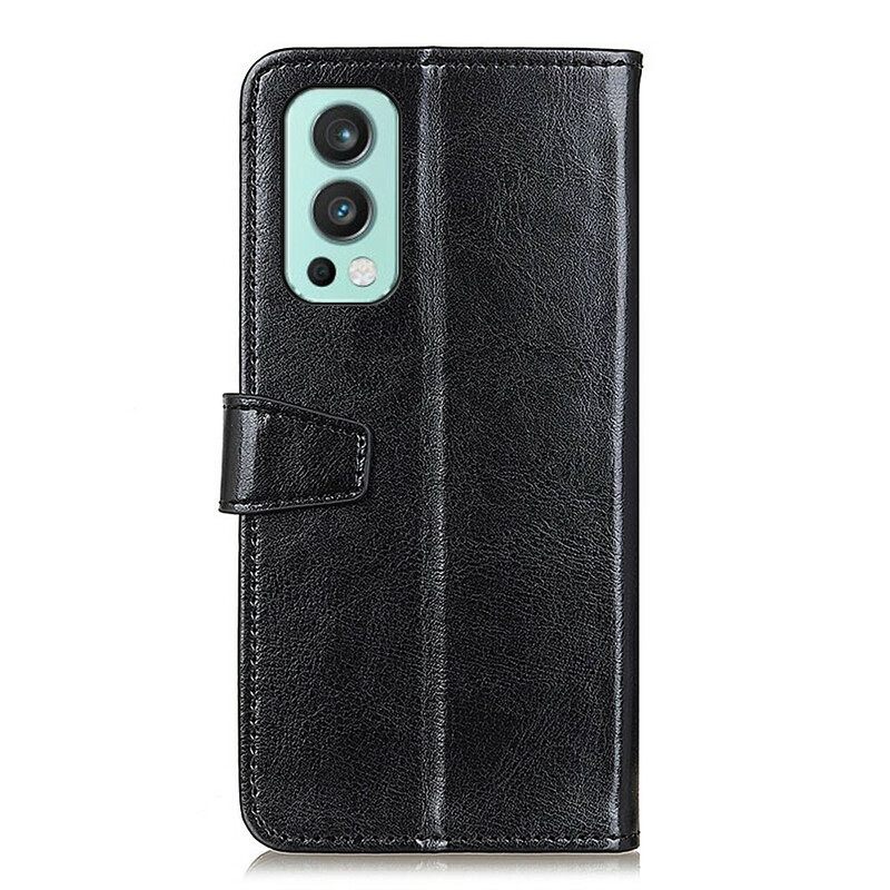 Nahkakotelo OnePlus Nord 2 5G Yksinkertainen Kiiltävä Nahkaefekti
