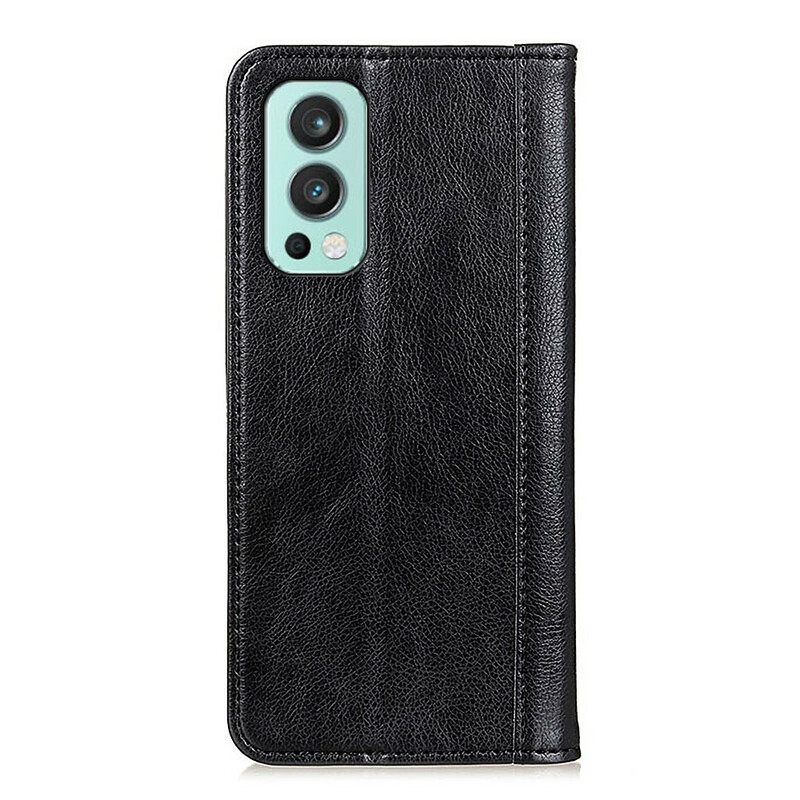 Puhelinkuoret OnePlus Nord 2 5G Kotelot Flip Split Litchi Nahkaversio