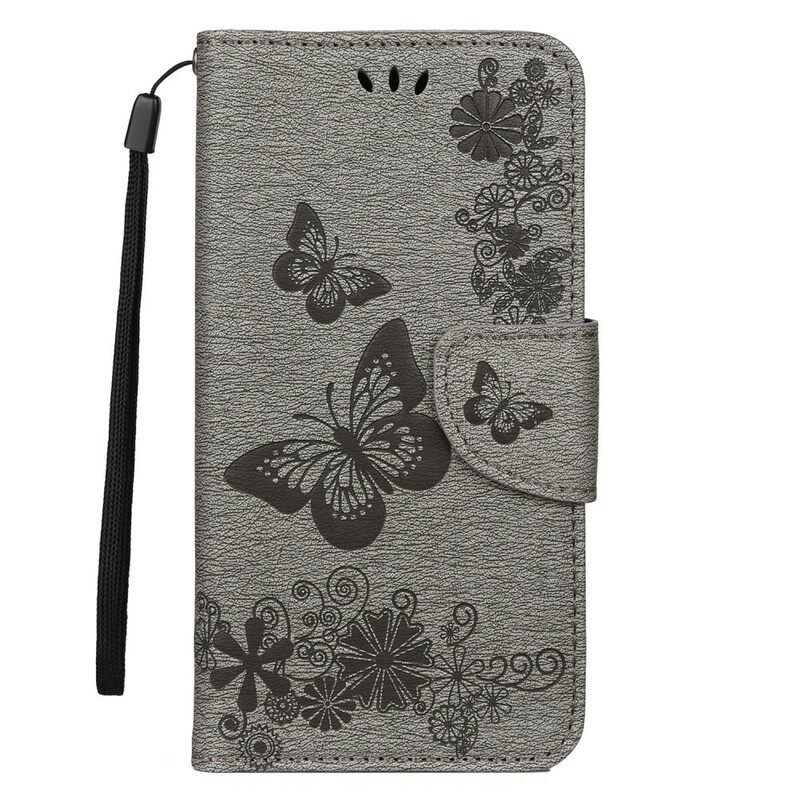 Kotelot iPhone 11 Pro Suojaketju Kuori Splendid Butterflies Hihnalla